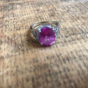 Custom made ring with pink gemstone